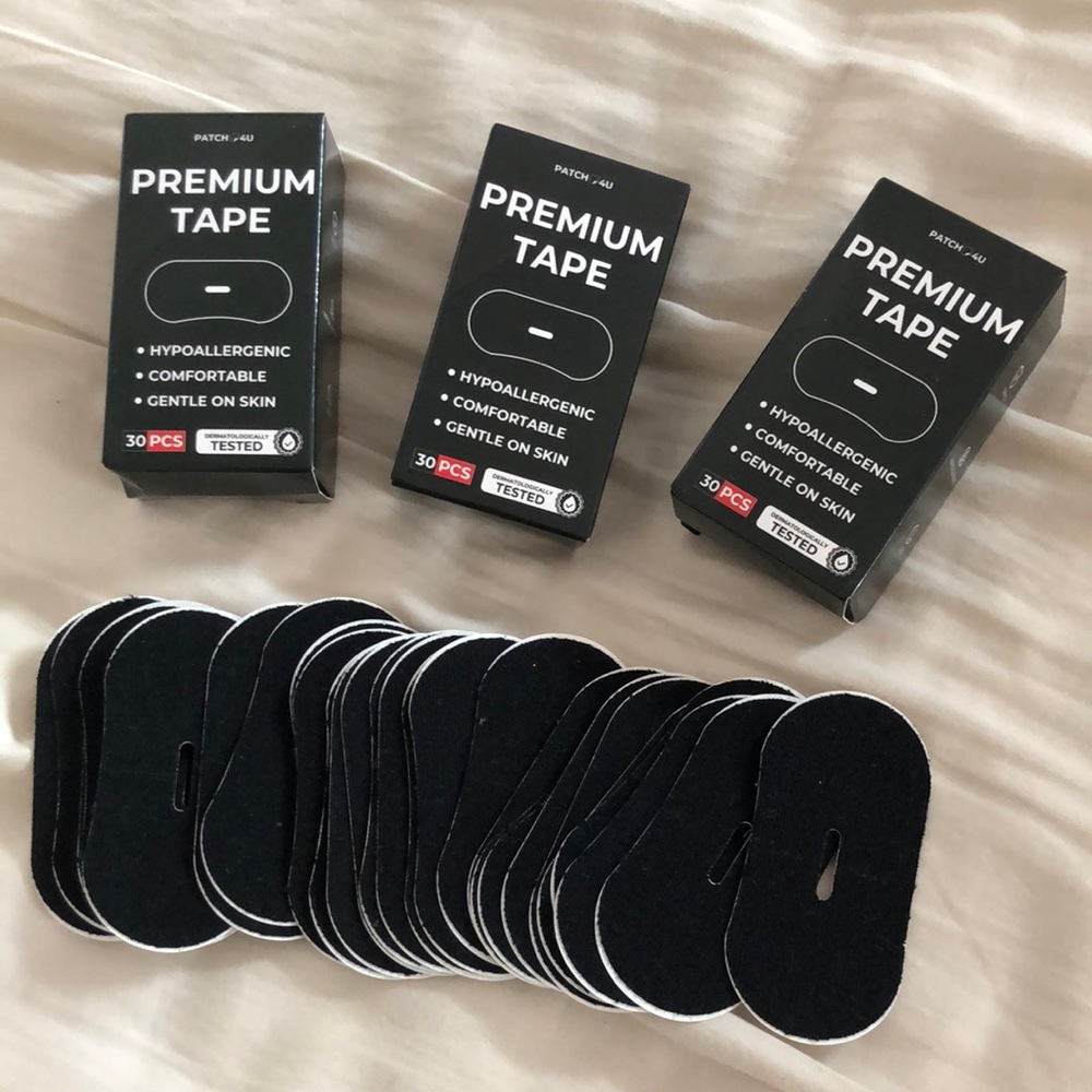 Black Premium Mouth Tape Patches